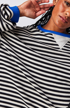 Women Spring Striped Crewneck Sweater