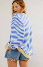 Women Spring Striped Crewneck Sweater