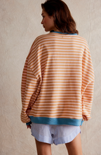 Women Spring Striped Crewneck Sweater