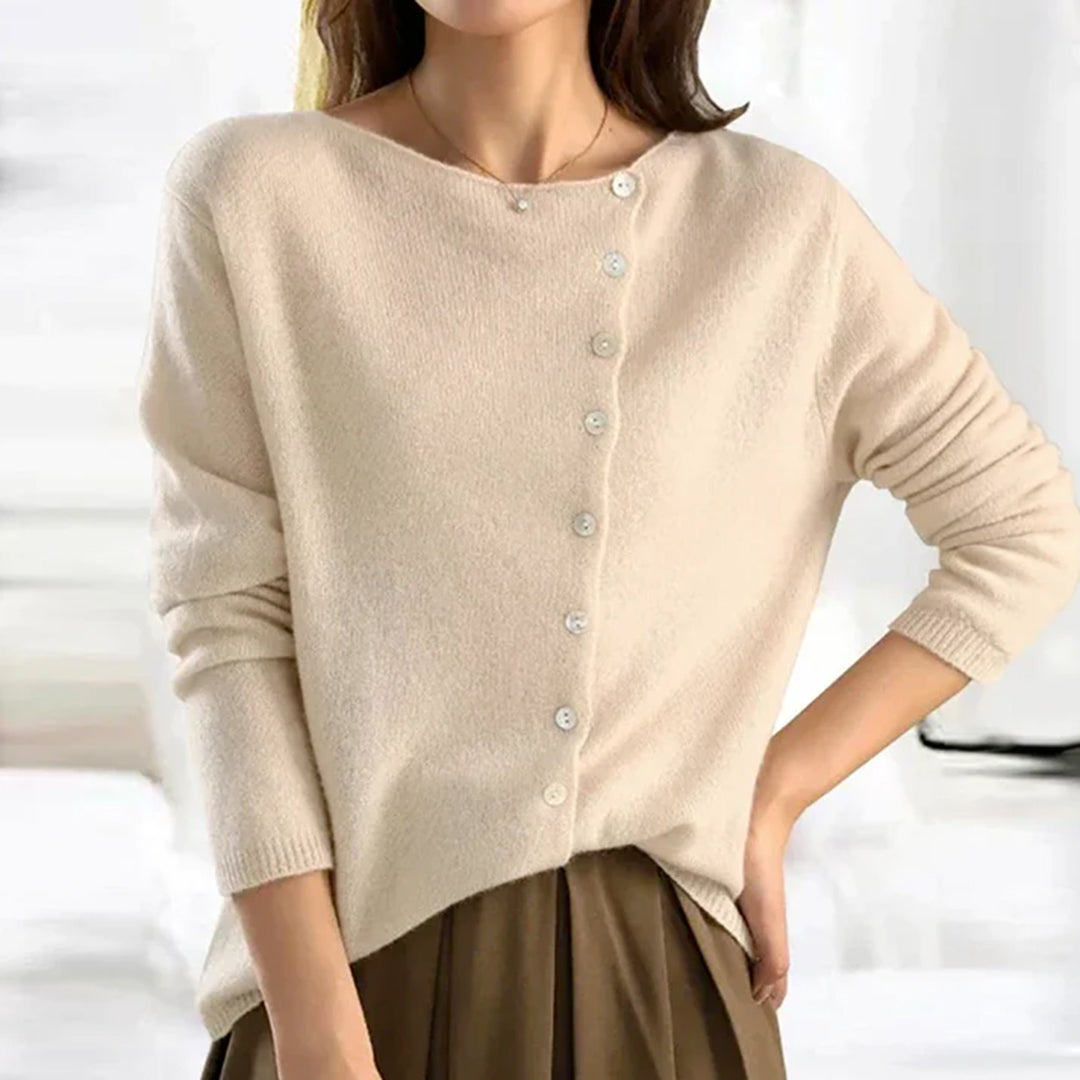Women’s Lightweight Stretch Sweater with Buttons