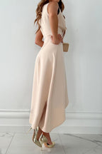 Women's Comfortable Wrap Dress - Soft V-Neck Dress