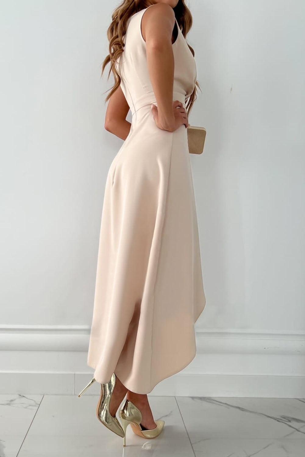 Women's Comfortable Wrap Dress - Soft V-Neck Dress