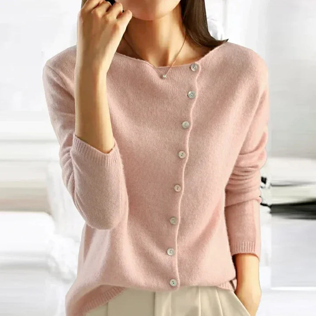 Women’s Lightweight Stretch Sweater with Buttons
